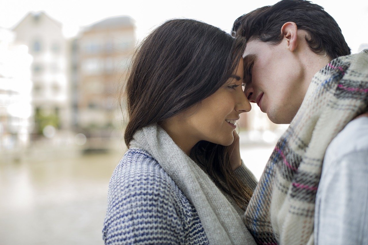 kissing, couple, love